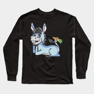 Sweet donkey kids comic donkey mule draft animal Muli Long Sleeve T-Shirt